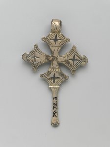 Retro di una croce pendente, Amhara (argento)