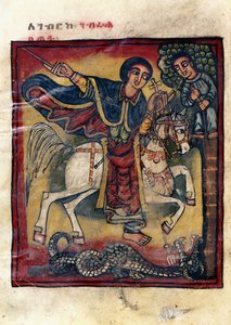 Folio 20v, San Giorgio sul suo Cavallo Bianco che Uccide il Drago