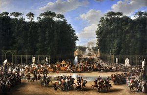 Il corteo nuziale di Napoleone I e Maria Luisa attraversa il Jardin des Tuileries il 2 aprile da Etienne Barthelemy Garnier