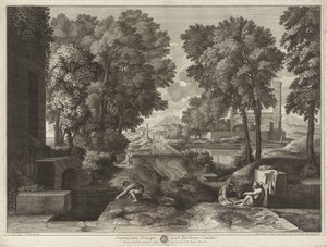 Veduta con una strada, edifici e persone