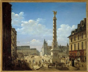 La piazza e la fontana del Chatelet da Etienne Bouhot