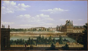 Il Giardino e il palazzo delle Tuileries, visti dal quai d