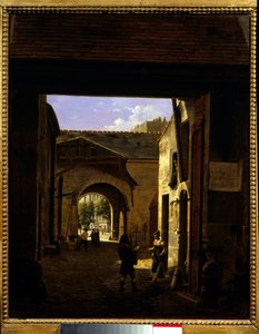 Il cortile di una casa di guida in rue Saint Denis conosciuto come cortile Sainte Catherine