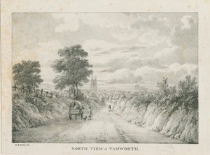 Tamworth - Vista distante da nord: litografia, nd [1796-1865]