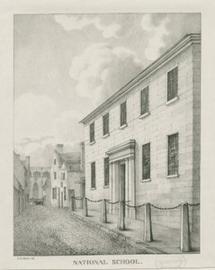 Tamworth - Scuola nazionale: litografia, nd [1796-1865] da Etienne Bruno Hamel