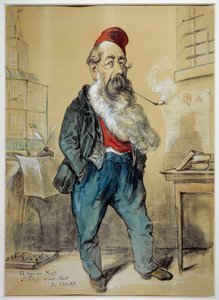 Ritratto caricaturale di Jules Miot (1810-1883), uomo politico da Etienne Carjat