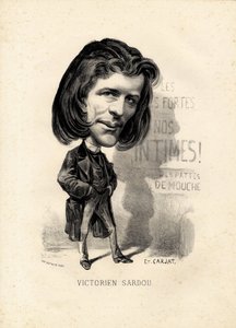 Foglio volante - Illustrazione di Etienne Carjat (1826-1906): Letteratura - Victorien Sardou (1831-1908) da Etienne Carjat