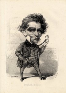 Foglio volante - Illustrazione di Etienne Carjat (1826-1906): Teatro - Monrose Antoine-Martial Louis Barizain, Louis Monrose (1811-1883) da Etienne Carjat