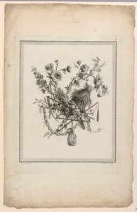 Trofeo con attrezzi per il raccolto, Tavola 6 da "Suite de différentes Attributs, Trophées, et Groupes de Fleurs," Suite II