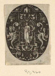 Giunone, dalla serie Grottesche a fondo nero, Divinità e Allegorie da Etienne Delaune