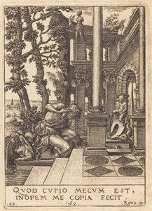 Narciso alla Fontana da Etienne Delaune after Rosso Fiorentino
