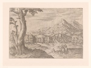 Paesaggio con due cavalieri da Etienne Duperac