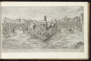 Isola Tiberina a Roma da Etienne Duperac