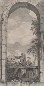 La Cappella degli Enfants-Trouvés a Parigi: Religiose e ragazzi che guardano il presepe da Etienne Fessard