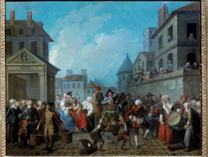 Carnevale nelle strade di Parigi (dipinto di Etienne Jeaurat) da Étienne Jeaurat