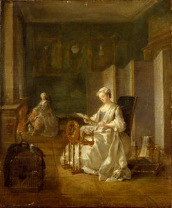 Interno con due donne, fine anni 1730 - inizio anni 1740 da Étienne Jeaurat
