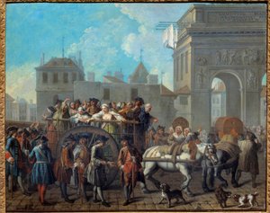 La condotta delle ragazze di gioia alla Salpêtrière, il passaggio attraverso le porte di Saint Bernard