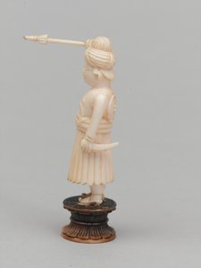 Pedone nero, pezzo degli scacchi, India, circa 1820 da Etienne Lenoir