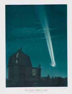 La Grande Cometa del 1881, osservata nella notte del 25-26 giugno, alle 1h.30m AM, pub. 1881 da Étienne Léopold Trouvelot
