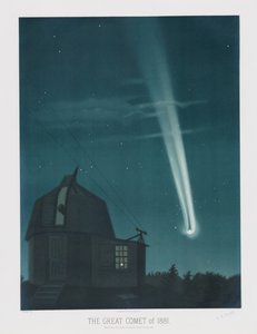 La Grande Cometa del 1881, osservata nella notte del 25-26 giugno, alle 1h.30m AM, da The Trouvelot Astronomical Drawings 1881, pub. 1881 da Étienne Léopold Trouvelot