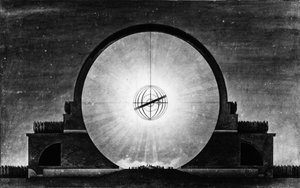 Cenotafio di Newton, effetto diurno tagliato - E.L. Boullée da Etienne Louis Boullee