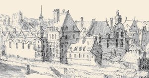Martellange, Veduta di Parigi 1620 - Ashmolean Museum (particolare con Hôtel de Nevers) (adattato)