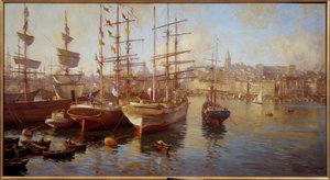 Orange balacelles (Veduta del porto di Marsiglia) da Etienne Philippe Martin