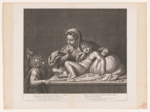 Maria con il Cristo dormiente ammonisce Giovanni Battista al silenzio da Etienne Picart