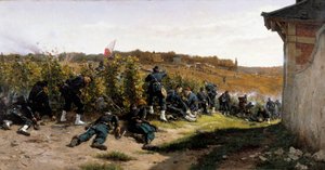 Guerra del 1870: I tiratori della Senna alla battaglia di Rueil Malmaison il 21 ottobre 1870 da Etienne Prosper Berne Bellecour
