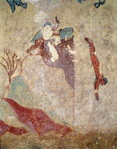 Un subacqueo (dettaglio di affresco, 520-510 a.C.) da Etruscan