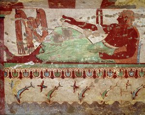 Scena di banchetto (dettaglio) da Etruscan
