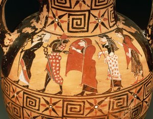 Anfora a figure nere raffigurante il Giudizio di Paride da Etruscan