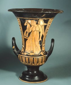 Cratere a calice del Pittore di Berkeley raffigurante uno spirito alato da Etruscan