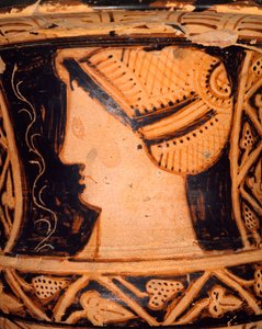 Dettaglio di un cratere a forma di calice da Spina (Emilia Romagna). Civiltà Etrusca, IV secolo a.C. da Etruscan