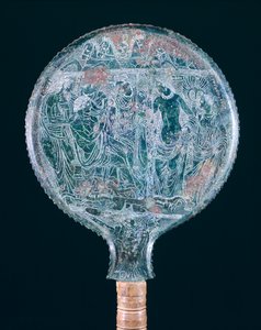 Specchio di bronzo inciso, da Todi (Umbria). Civiltà etrusca, IV secolo a.C. da Etruscan