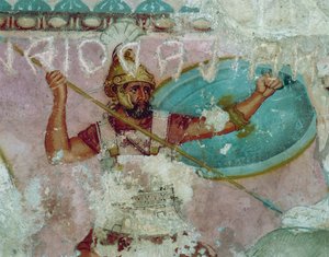 Civiltà etrusca, pittura del sarcofago delle Amazzoni, da Tarquinia da Etruscan