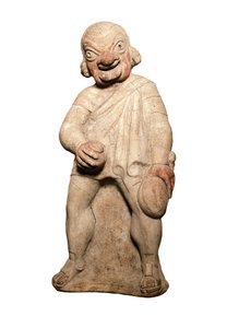 Civiltà etrusca: rappresentazione di un attore comico con espressione grottesca. Scultura del II secolo a.C. Londra, British Museum da Etruscan