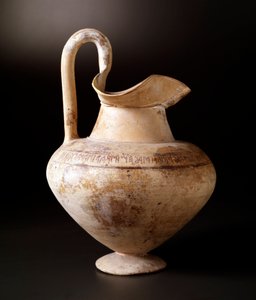 Civiltà etrusca: oinochoe in terracotta a forma di uccello, 600 a.C. Dim 23,8 cm dal sito di Bisenzio da Etruscan