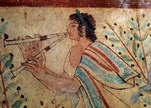 Flautista (dettaglio) da Etruscan