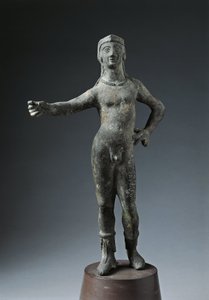 Italia, Provincia di Arezzo, Cortona, Statua di bronzo del Dio Culsans da Etruscan