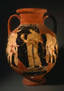 Pelike con ragazza che presenta un melograno da Etruscan
