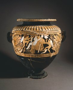 Stamnos (vaso per liquidi). Ceramica a figure rosse da Porano (Umbria). Civiltà etrusca, IV secolo a.C. da Etruscan