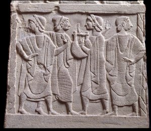 Scena di danza, bassorilievo di lapide di marmo