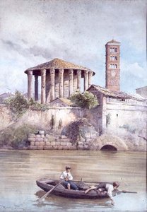 Il Tempio di Ercole dal fiume Tevere, Roma
