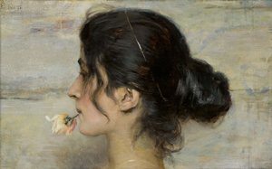 Con la rosa tra le labbra, 1895 da Ettore Tito