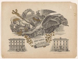 Carta pubblicitaria per la tipografia litografica Frères Carbote a Bruxelles e Namur da Eug. Carbote