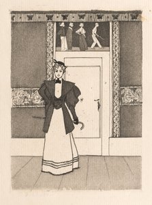 Interno con giovane donna in abito da passeggio da Eugen Kirchner