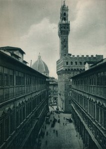 Il Palazzo Vecchio dalla Galleria degli Uffizi, Firenze, Italia, 1927 da Eugen Poppel