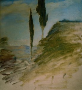 Due cipressi, Schizzo