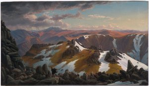Vista nord-est dalla cima settentrionale del Monte Kosciuszko